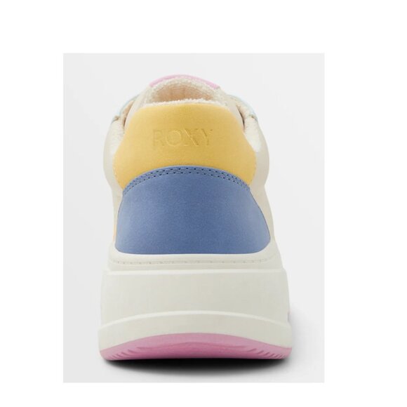 Roxy Carver Sneakers Size 6.5 Platform Parchment Multi Colorblock Low Top Laceup - Picture 5 of 11